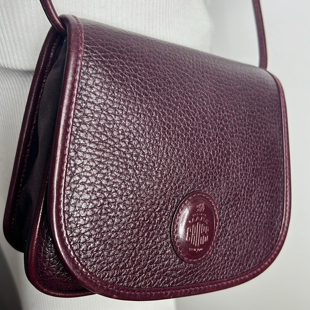 Mark Cross Vintage Mini Burgundy Leather Crossbody Bag
